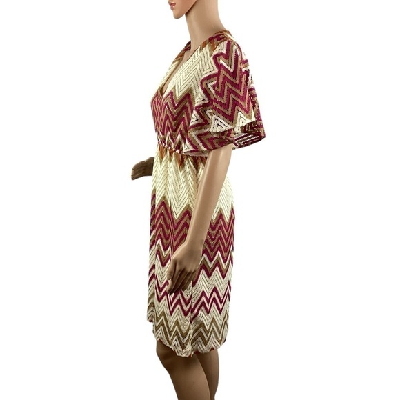 Judith March Crochet Chevron Dress Size L - Picture 4 of 7